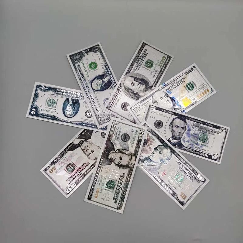 Hotselling waterproof silver foil banknotes  money gold foil banknote  24k gold foil dollar bill banknotes