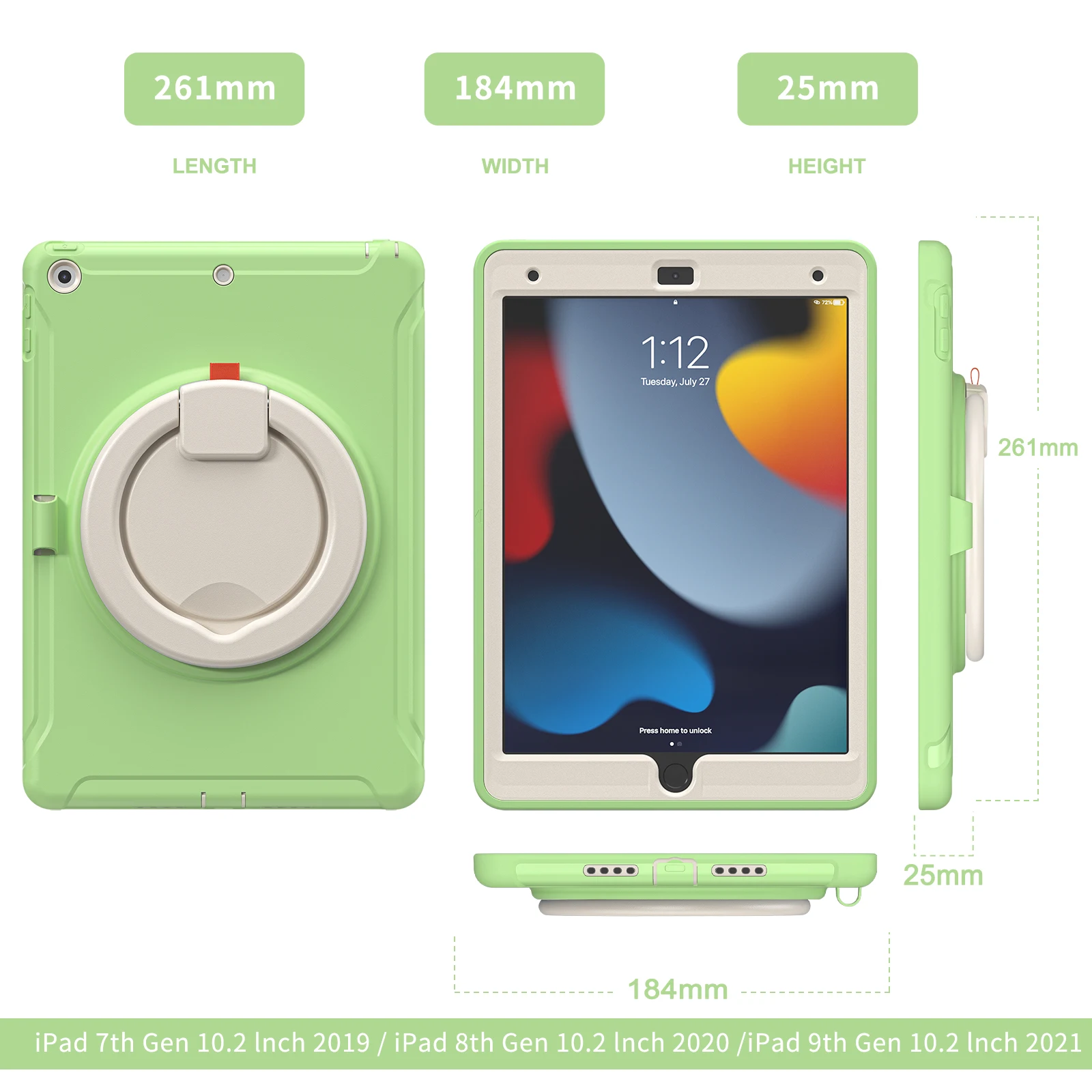 for  Ipad 10.2 Case 2021 Grade Heavy Duty Shockproof Cover Gen Tablet Case