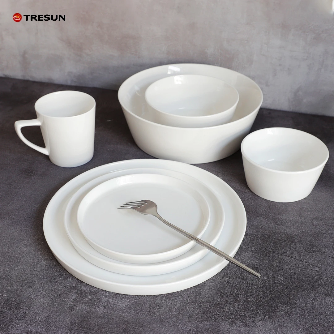 Chinaware оптовая продажа высокое качество Западный нордический 16 шт. новый белый костяной китайский набор с миской