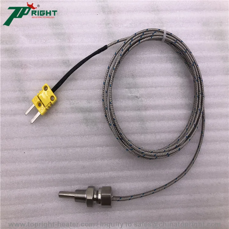 M6/M8 Screw K type thermocouple Temperature Detector 3 Wires Cable for Boiler Oven Temperature Controller