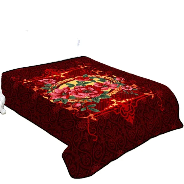 Embossed Dubai style high quality 100% polyester hot sale  raschel  blanket