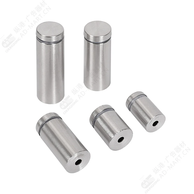Stainless Steel Wall Glass mirror sign advertising Mounting Holder standoff screw Nail for Hanging Acrylic Picture Frame