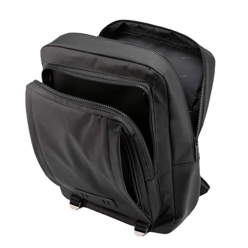 Nylon waterproof blue business travel bag with USB charger durable computer laptop backpack