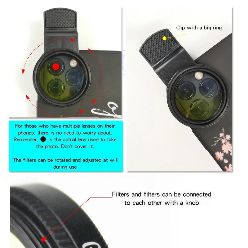 Wholesale Universal Clip Aquarium Coral Lens Filter Basic Kits For