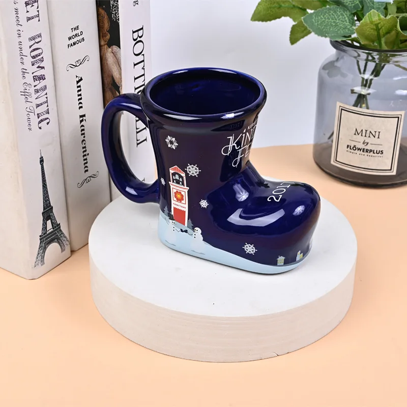 Ceramic Christmas boot shape beer cup ceramic boots mug