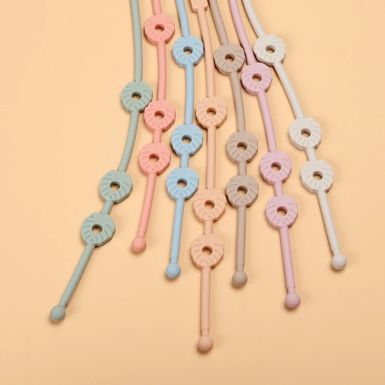 2022 Newly Designed Food Grade Silicone Baby Anti-Lost Teether Chain for Travel