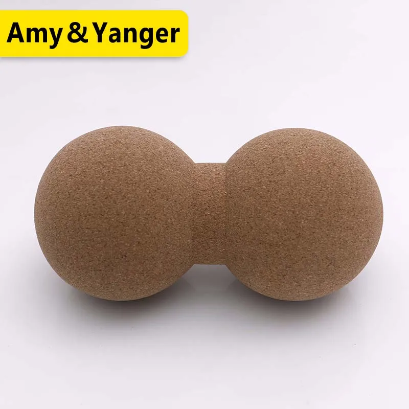 Natural Cork double Peanut Massage Ball For Neck Foot Massage Cork Yoga