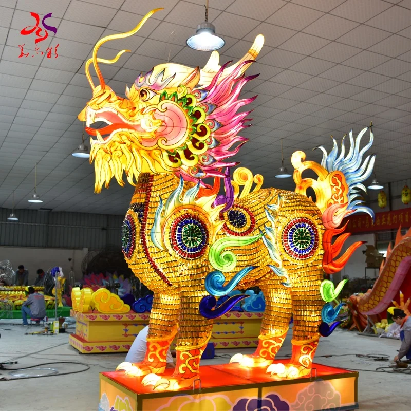 Outdoor Large LED Silk Lanterns Wholesale Chinese Silk Animal Lanterns