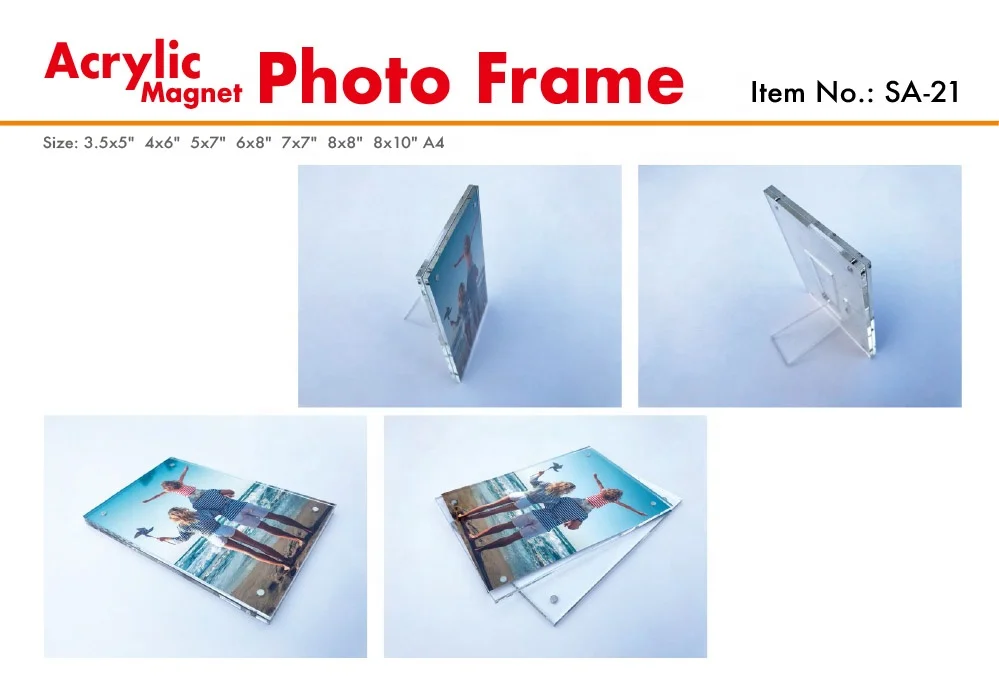 Scarecrow OEM Sublimation Decorative Acrylic Photo Tile Display Tabletop Photo Frame Frameless Photo Block for Wall Decorations
