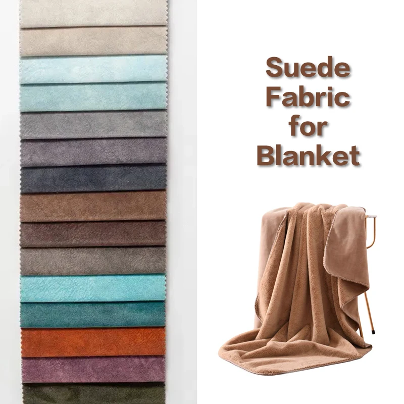 Double Faced crepe Downproof Flame Retardant price dobby thick blanket textile material cloth Suede fabric for blanket