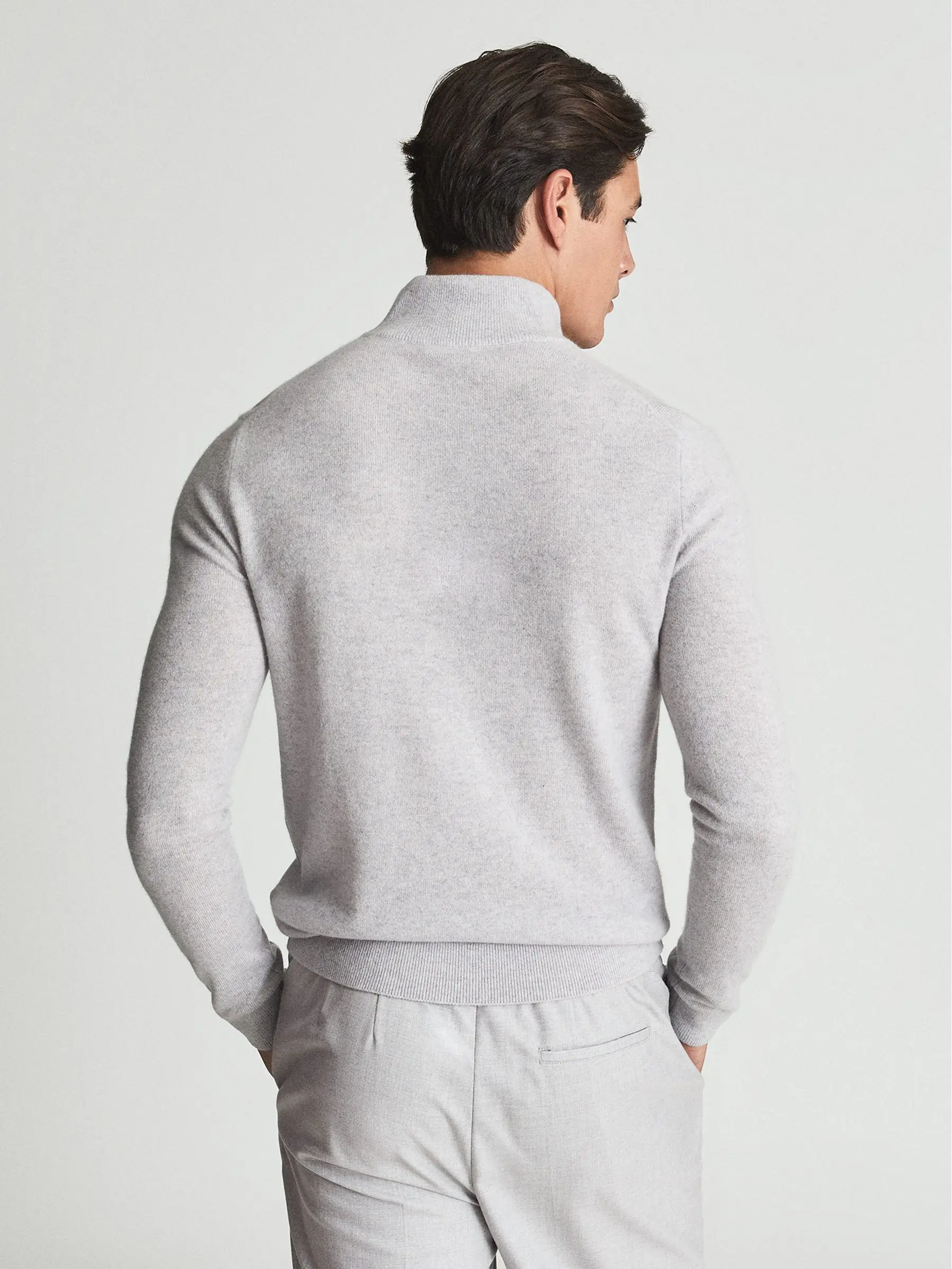 plus size custom mongolia 100% goat cashmere wool blend knit thick 1/4 half zip sweater for men homme