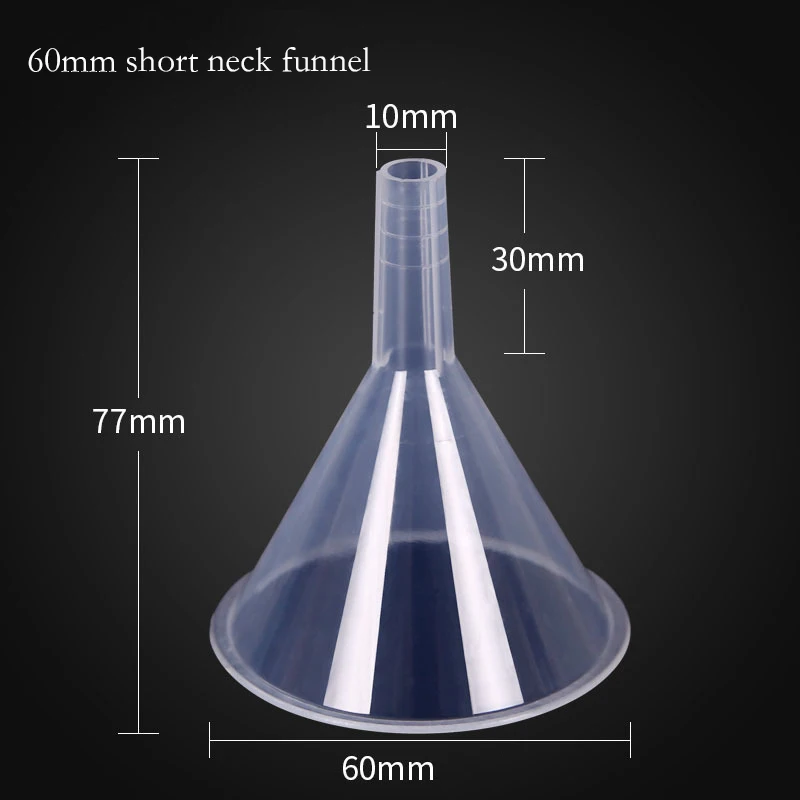 Wholesale 3cm-15cm plastic transparent triangle funnel separatory funnel oil funnel