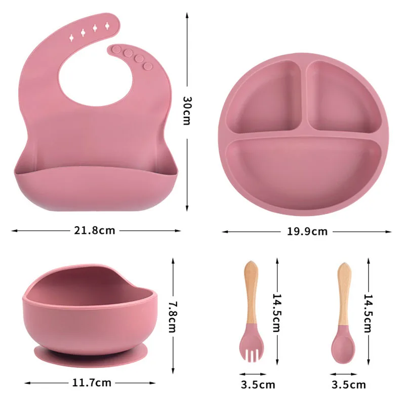 Fork And Spoon Children Silicone Tableware Set  Baby  Silicone tableware Baby Silicone Feeding Set