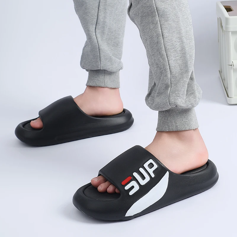 2024 outdoor Men Design Custom Summer cushion trend resistance slip-on thick bottom Platform Style sport slippers sandals eva