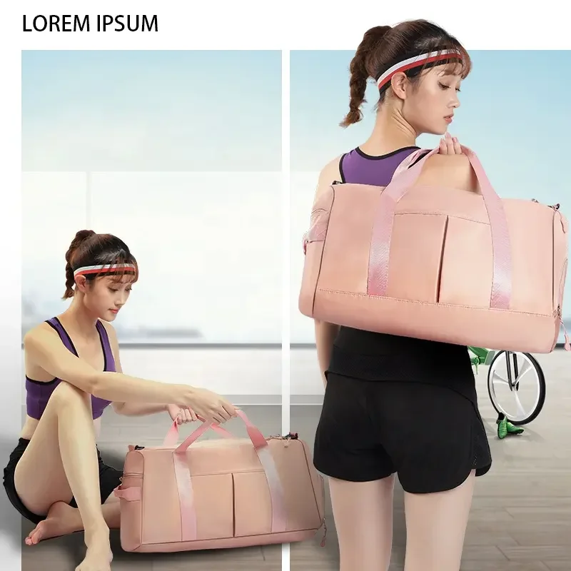 Wholesale Waterproof With Zipper Wet Pocket Compartments Swimming Gym Bag Luggage bag Custom Logo