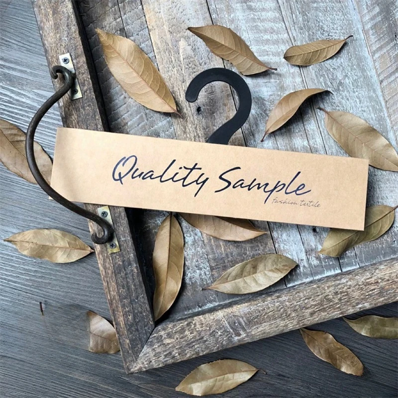 Customized Textile Sample Display Hanger Coated Cardboard Label Hot Stamping Screen Printing Featuring Art Paper Plastic Hook
