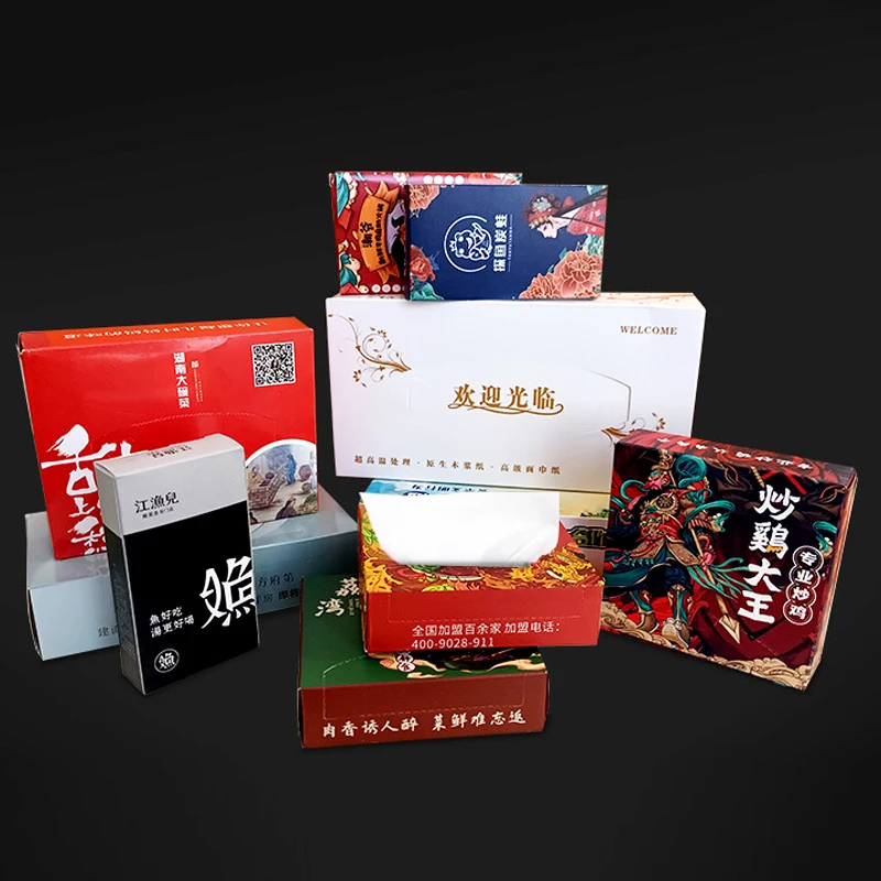 Hotel restaurant napkin papers box tissue custom printed wrapping facial tissue paper cafe coffee shop tissue paper with logo