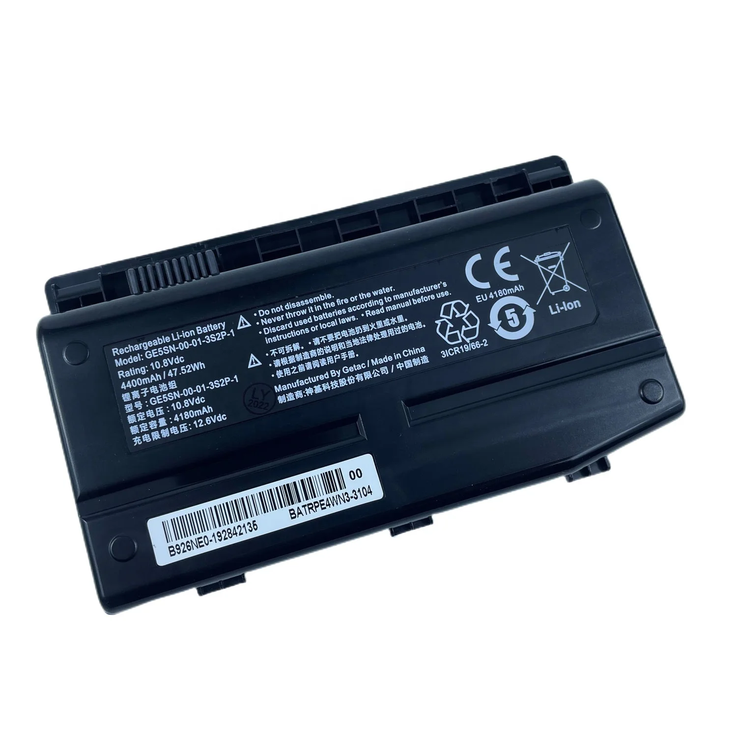 10.8V 47.52Wh 4400mAh GE5SN-00-01-3S2P-1 Laptop Battery Compatible with Getac T1 T50 TI-781SN 3ICR19/66-2 T50TI