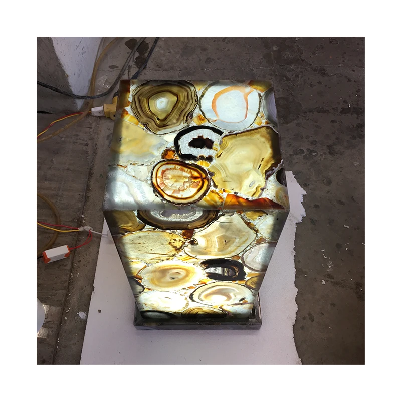 Оптом натуральный драгоценный камень оникс агат лампа для гостиной/магазина/спальни