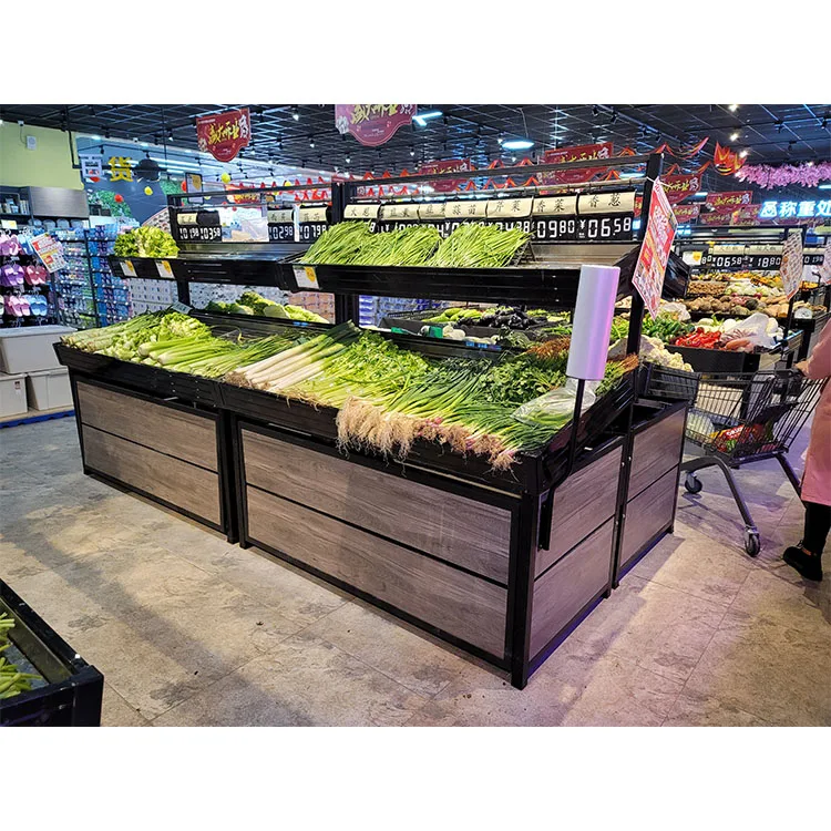 Minimalist Style Stands Fruit and Vegetable Display Rack Light Duty Customized Modern Vegetable and Fruit Rack