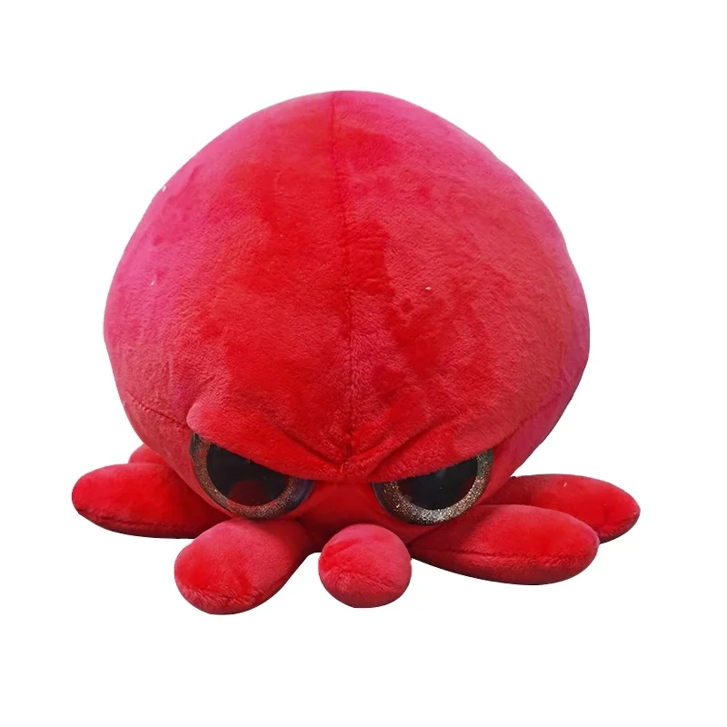 New Amazon Hot Sale Big Glitter Eyes Octopus Plush Toys Soft Stuffed Animals Reversible Octopus
