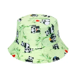 new hot selling high-quality student basin hat cute super cute panda cartoon sunscreen fisherman hat white bucket hat
