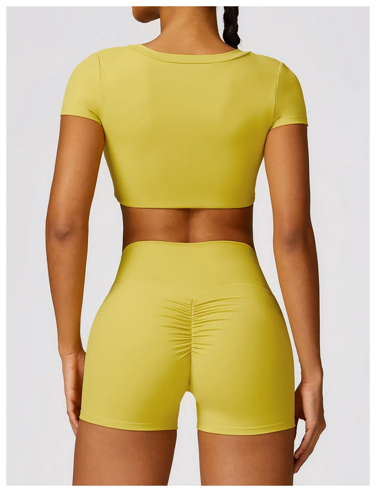 Custom Logo Sportswear Padded Solid Color Fitness Gym Workout Training Short Sleeves Crop Tops Women Gym Fitness Sports T Shirts