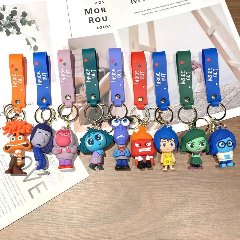 creative 3D PVC plastic kids cute cartoon designer car anime key chain ring kawaii gift anime keyring keychain manufacturer