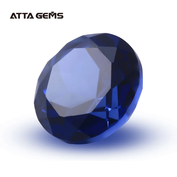 50pcs/Package 4~16mm Round Corundum Stone Lab Created Blue Sapphire #33 Loose Gemstones