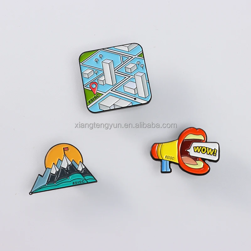 custom cheap badge buttons factory directly personalized badge round square pin badge for collection