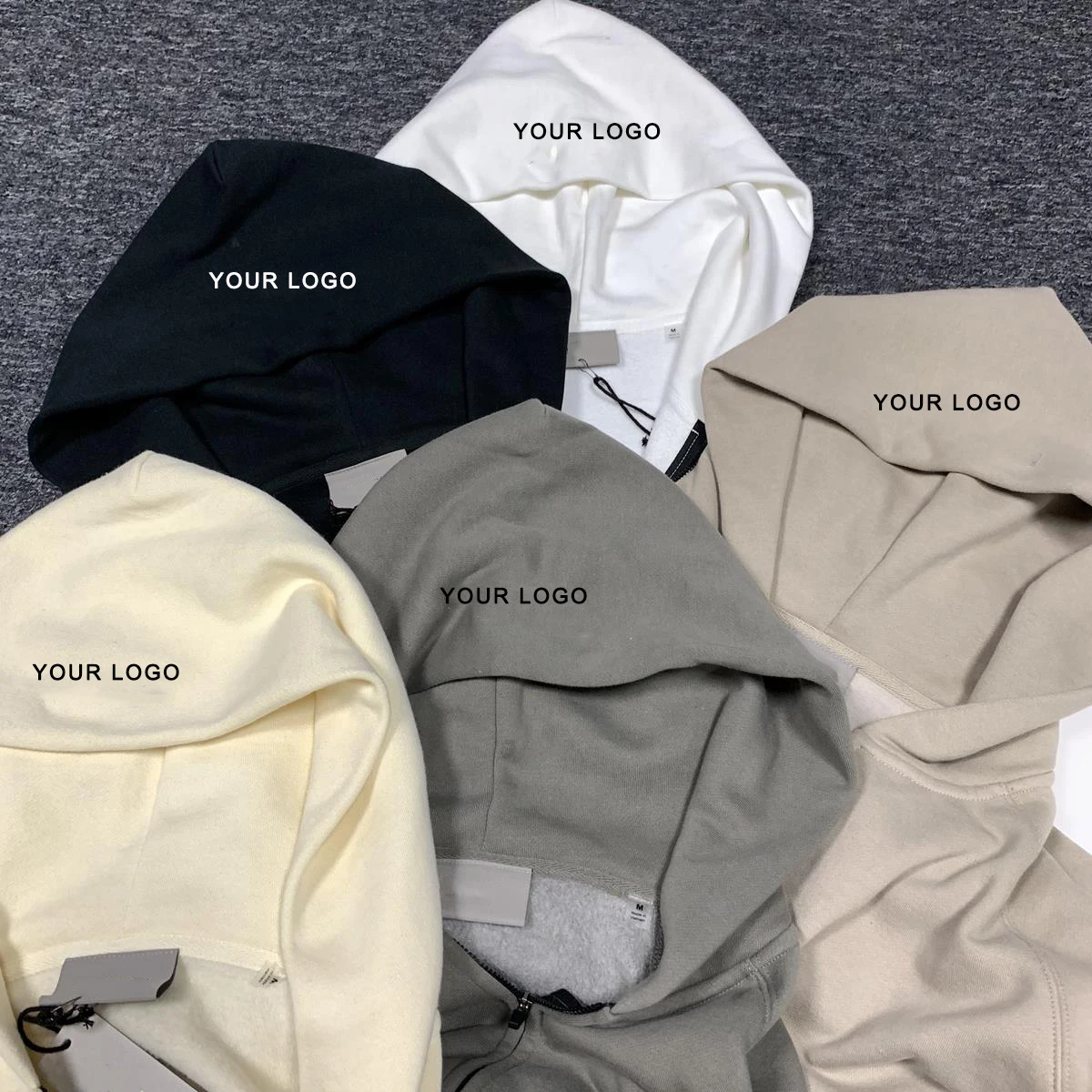 Custom Crop Top oversized Colorful blank zip up designer french terry Cotton unisex men Hoodie