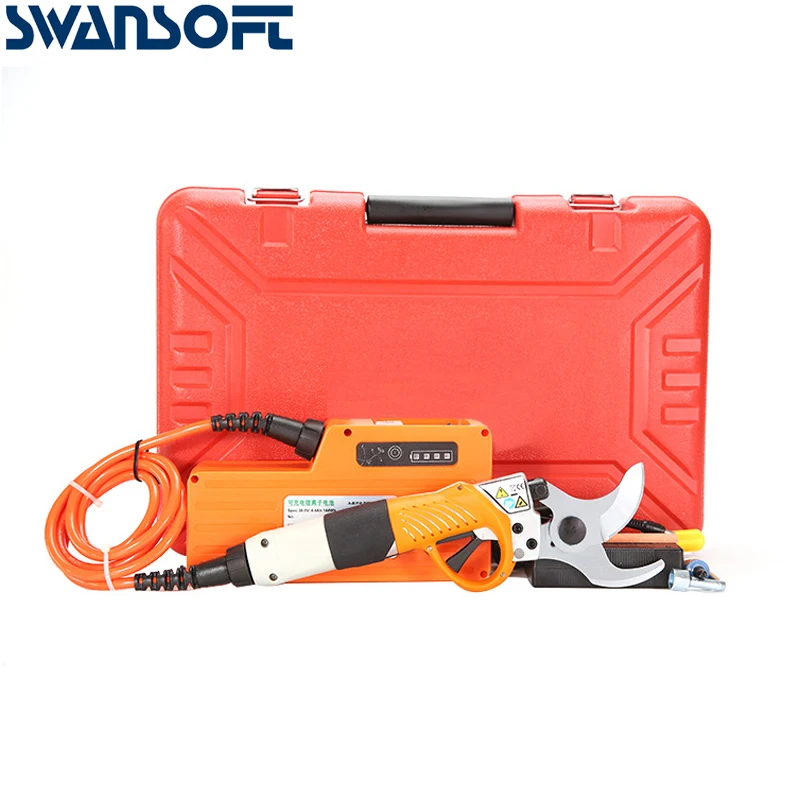 Swansoft High Quality Max. Cutting 45mm Electric Garden Tree Pruning Shear  with 10 Hours of Battery Life
