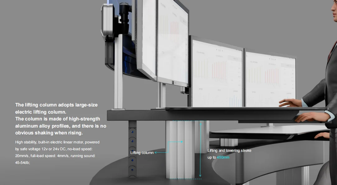 Индивидуальный подъемный компьютерный стол мультимедийная мебель ресурсы центра обработки данных центральная консоль диспетчерской