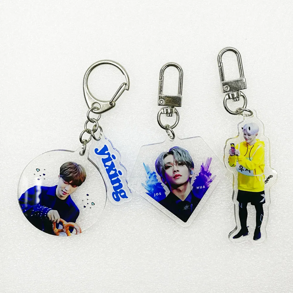 custom clear print Kpop fashion idol members photo name acrylic keychain keyring