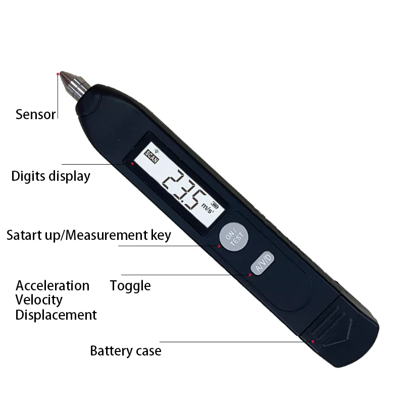 Digital Vibration Meters acceleration velocity displacement 3 in 1 Pen Type Vibrometer