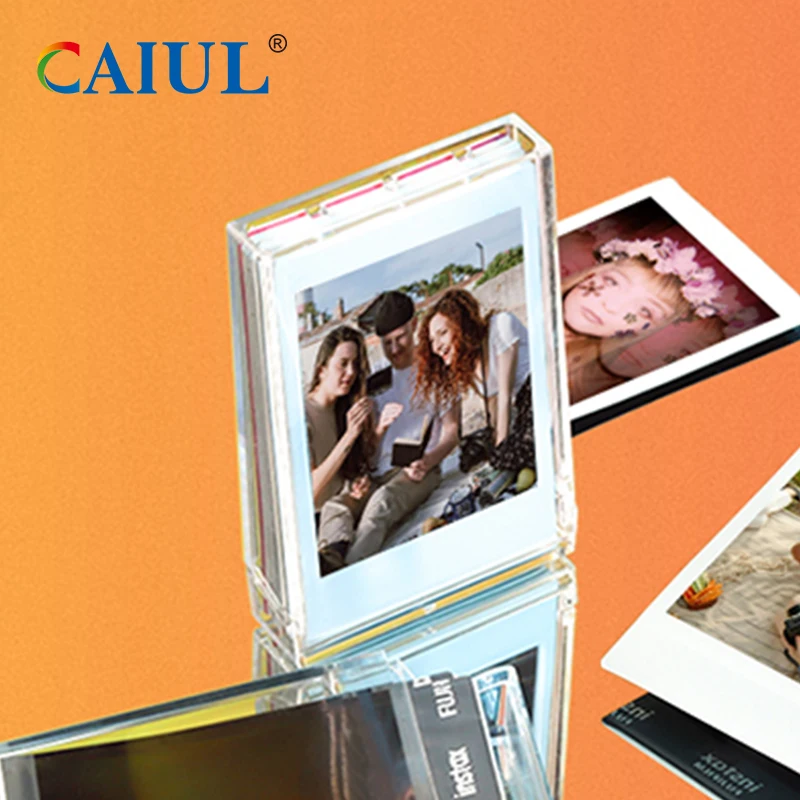 CAIUL Latest Custom Unique Design Ice Cream Photo Box kpop album Plastic PC Photo Acrylic Frame For Fujifilm instax mini film