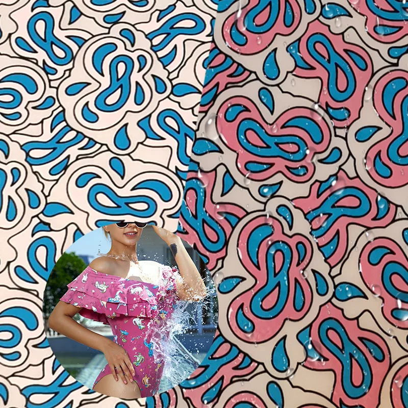 Wholesale Polyester Water Color Changing Magic Printed Water Sensitive Hydrochromic Fabric