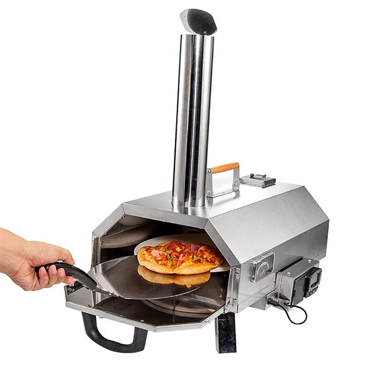 Pizza Machine Maker Automatic Rotating Bbq Grill Outdoor Wood Fired Pizza Oven