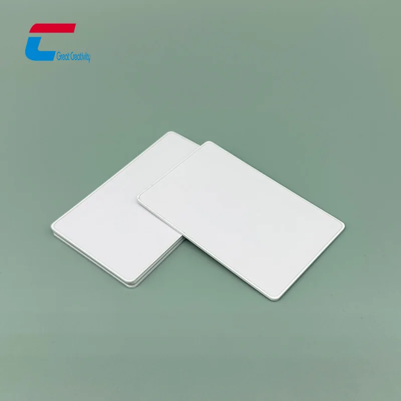 High Memory Pearl White Anodized Steel NTAG 213 NFC Tap Business Card