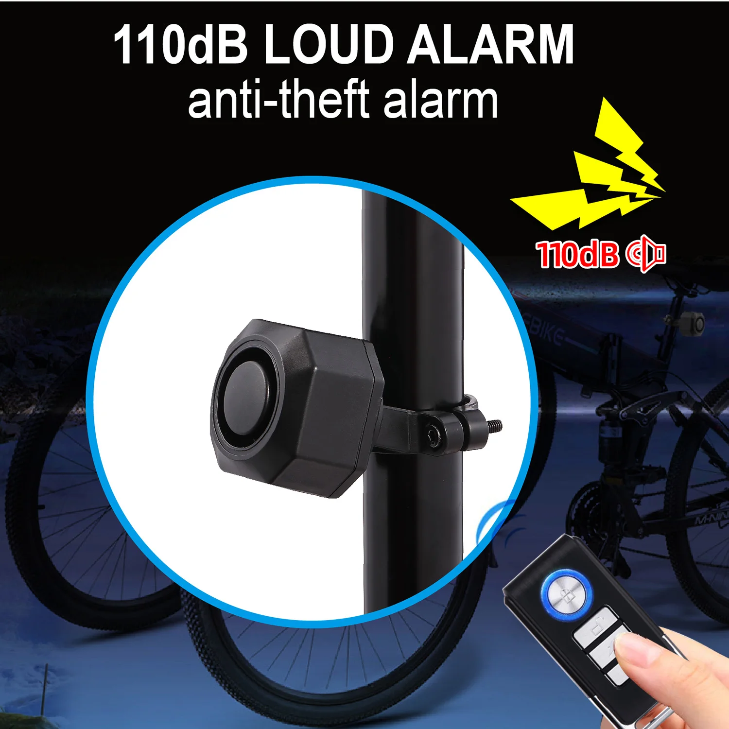 waterproof IP65 remote system e-bike for theft security alarm bike alarm bicycle anti-theft USB-C charge Low battery indicator