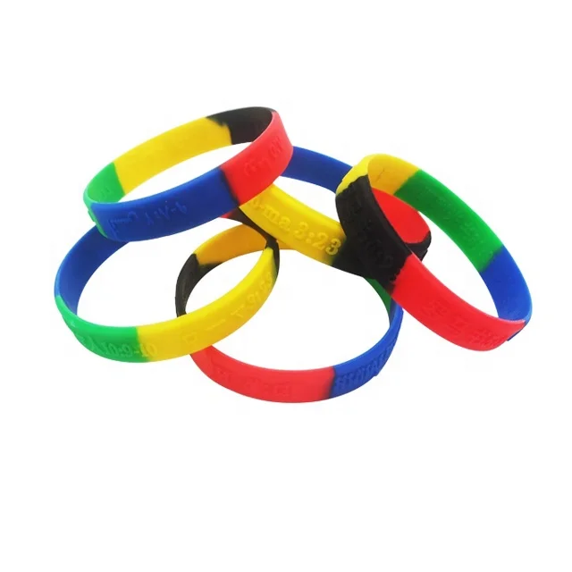 Waterproof Customized Embossed Rubber Wristbands With Printed Logo Promotional Giveaway Silicone Bracelets Wrist Bands