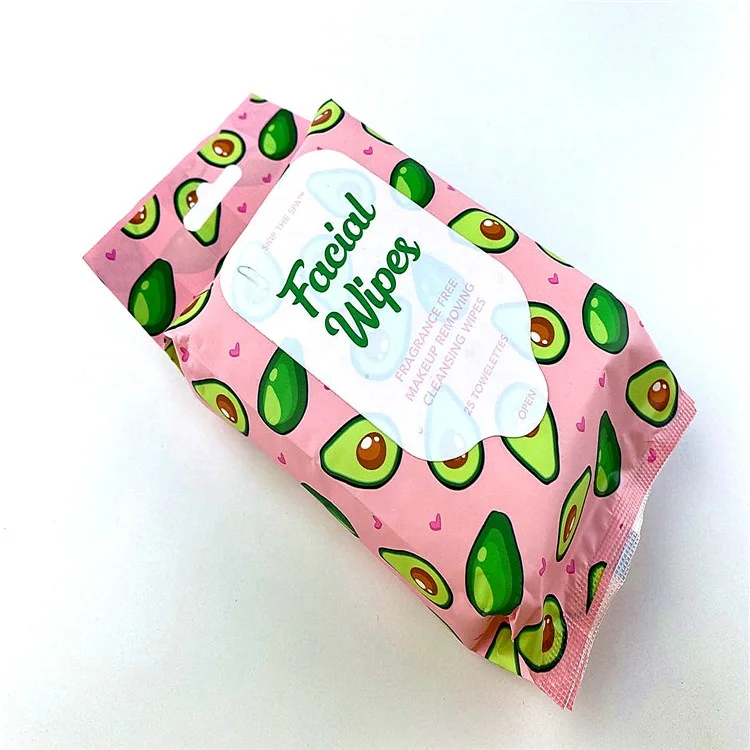  25cts Private Label OEM Organic Natural Biodegradable Makeup Remover Facial Cleansing Cosmetic Wet
