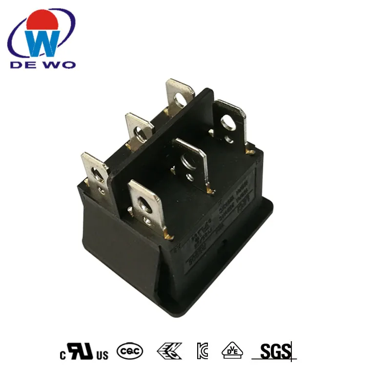 kcd4 dpdt 3 pole 12v 24v 6 pin center off rocker switch
