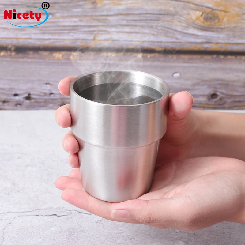 Best Selling Korean Style Stainless Steel Double Wall Tea Cup Wine Cup Metal Water Bottle Beer Tumbler For BBQ Hiking Camping