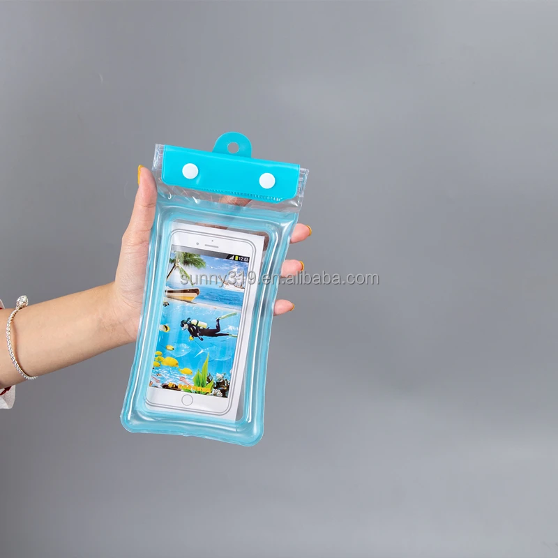Ipx7 Custom Wholesale Waterproof Cell Phone Cover Dry Bags Side Around With Air Can Touch Screen Can Take Photo