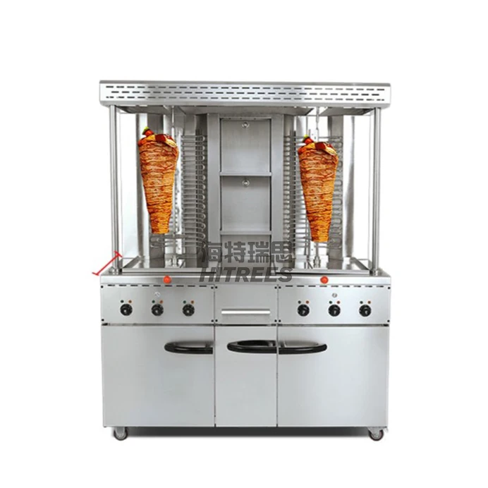 Gas Electric Freestanding Kebab Furnace Shawarma Machine with Cabinet