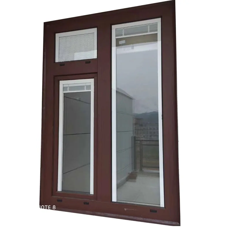 Modern Design Tilt Turn Casement Windows ODM Wooden Swing Soundproof Hotel Balconies Louver
