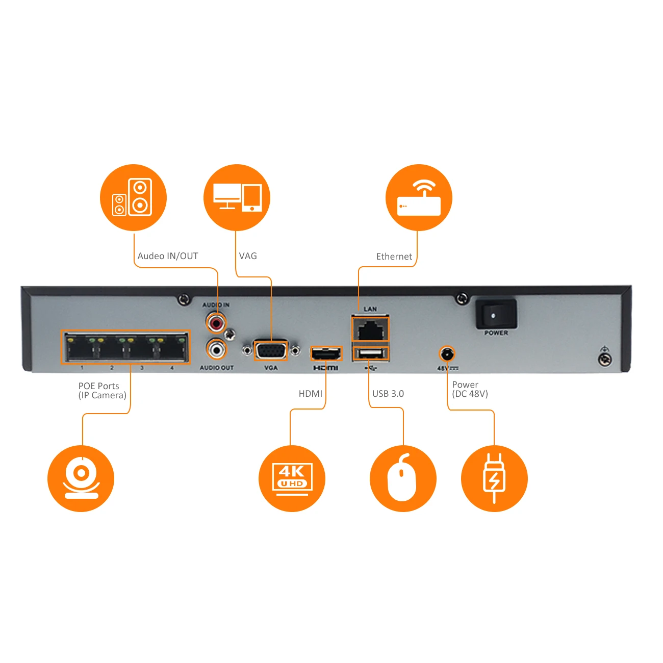 DT604-H1/P4 NVR 4-ch 1U 4  PoE 4K CCTV NVR with 4 Poe Port DS-7604NI-K1/4P Network Video Recorder in stock