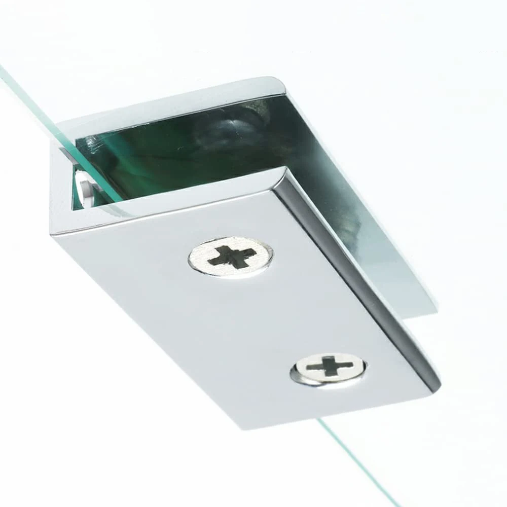 Factory Wholesale Glass Shelf Supports Brackets Screw Clamp Polished Chrome 6-8mm Shelves Holder Clip