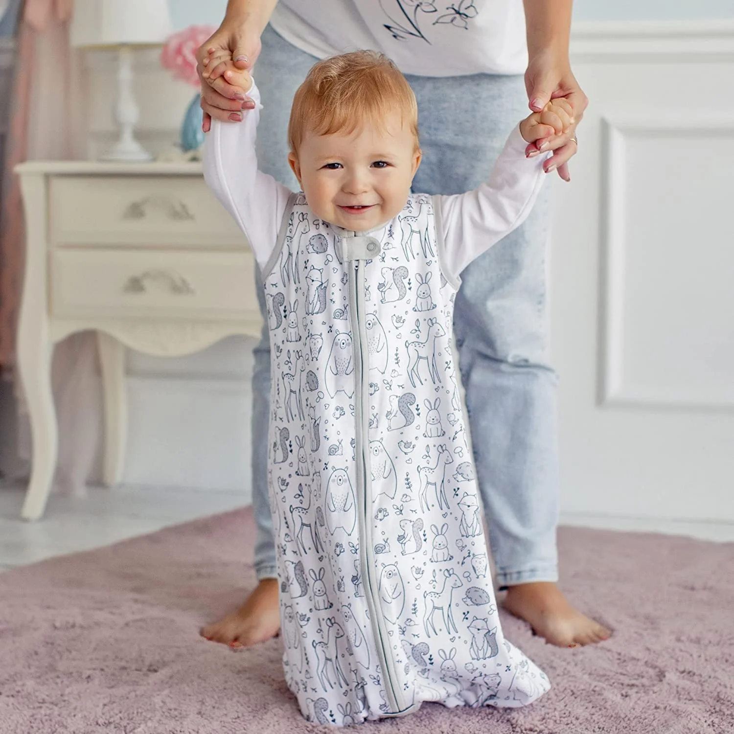 Hot Baby Wearable Blanket Without sleeves High Quality Organic Cotton Sleep Bag with 2-Way Zipper 0.5 TOG Sleeping Sack